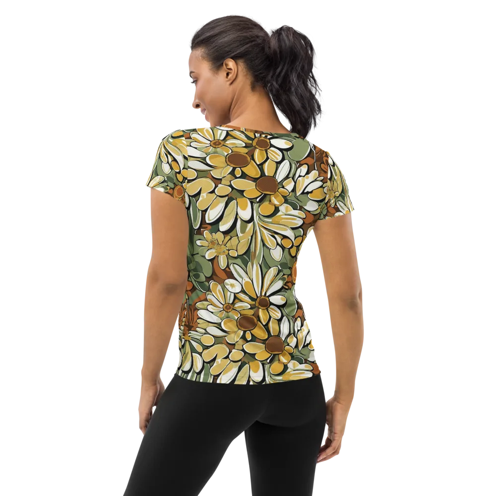 Golden Garden on Women's Athletic T-Shirt — Back