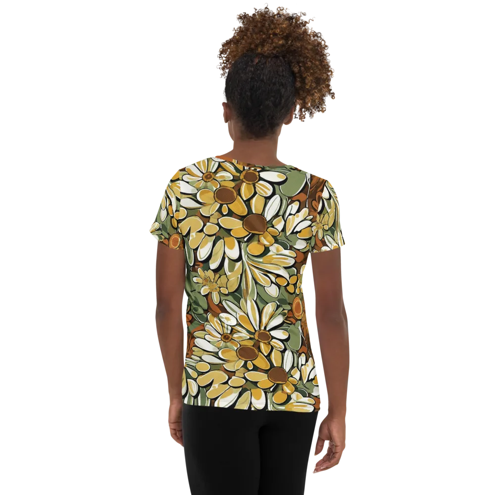 Golden Garden on Women's Athletic T-Shirt — Back