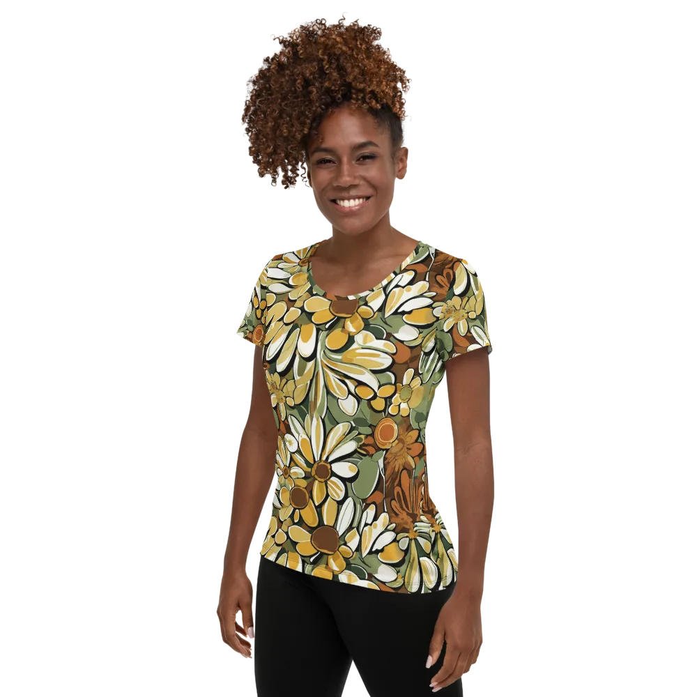 Golden Garden on Women's Athletic T-Shirt — Left