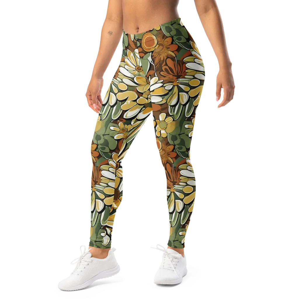 Golden Garden on Leggings — Left Front