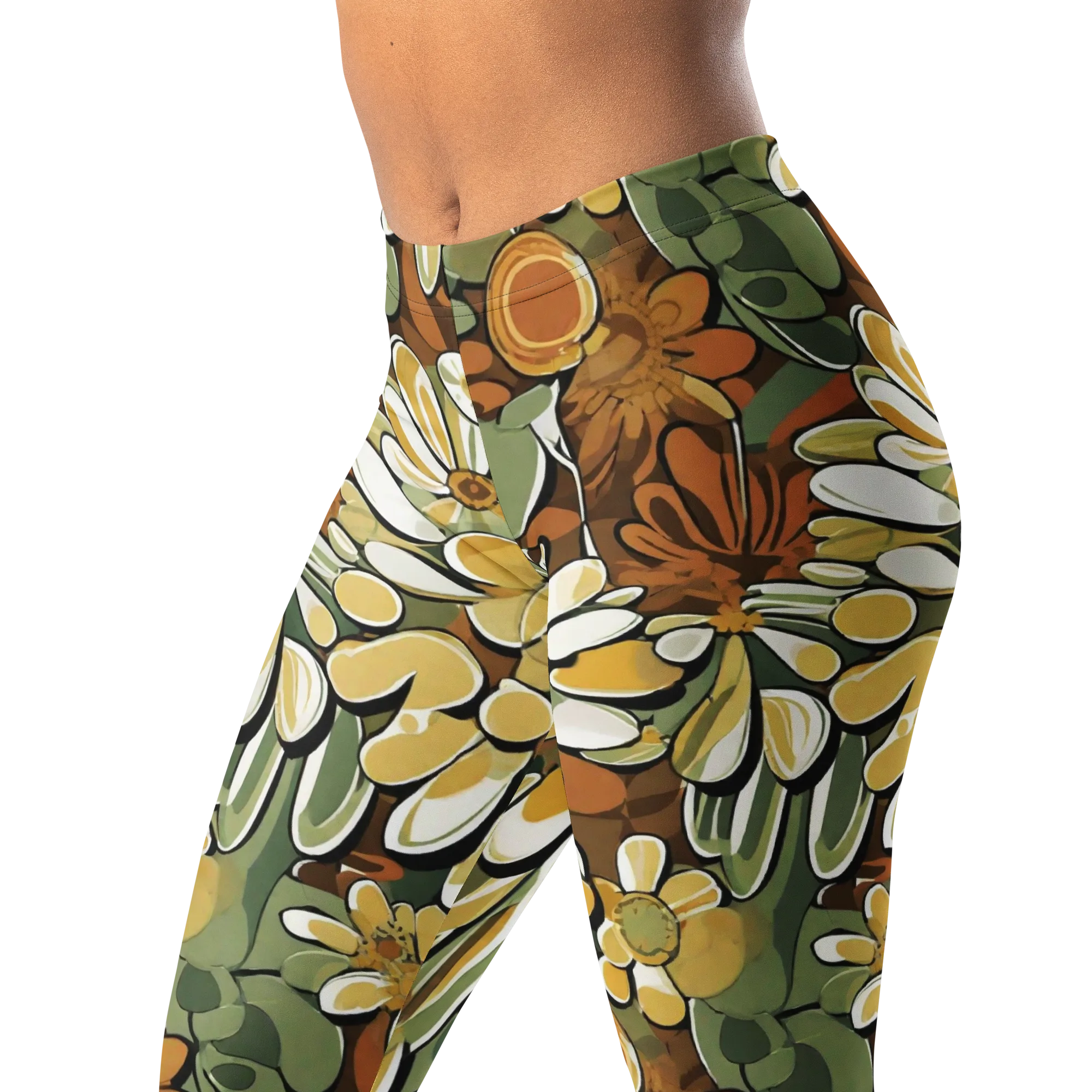 Golden Garden on Leggings — Left Front