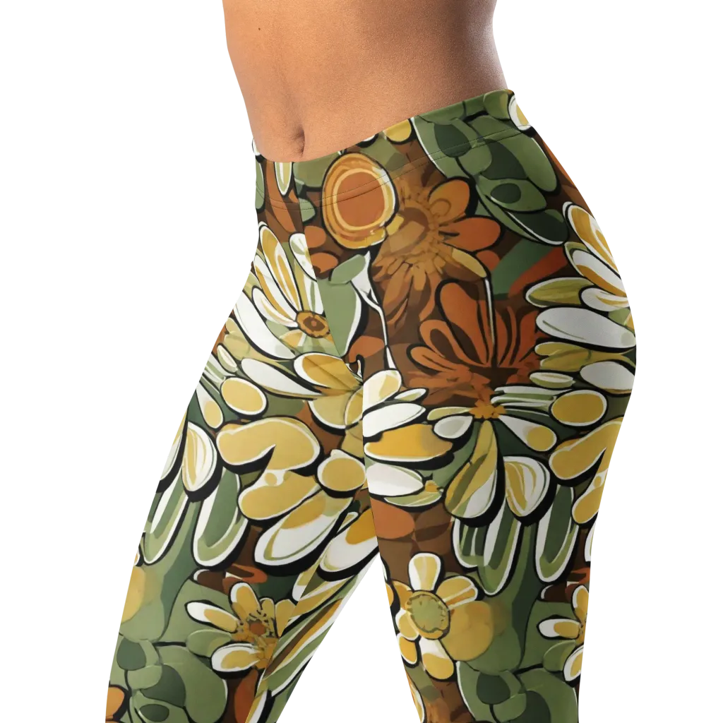 Golden Garden on Leggings — Left Front