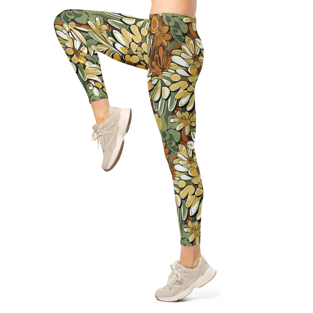 Golden Garden on Leggings — Left