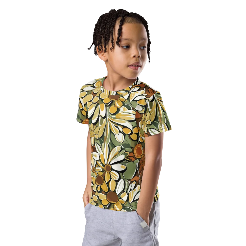 Golden Garden on Kids Crew Neck T-Shirt — Left Front