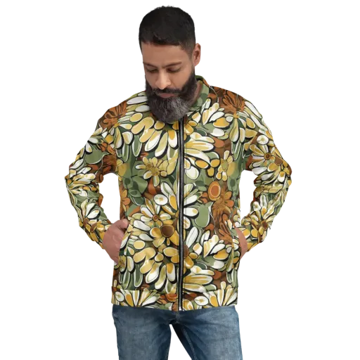 Golden Garden on a Bomber Jacket