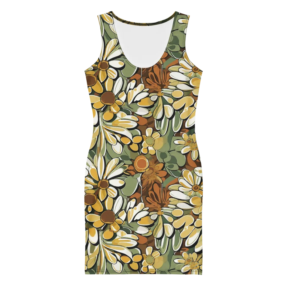 Golden Garden on Bodycon Dress — Front