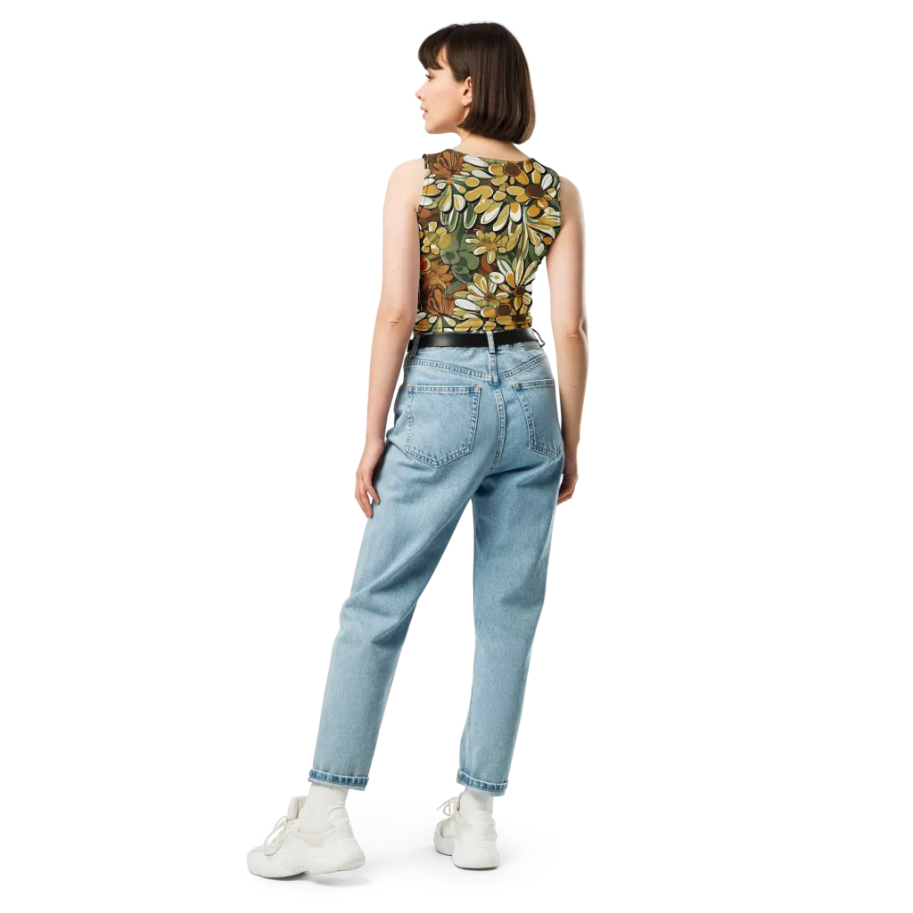 Golden Garden on Crop Top — Back