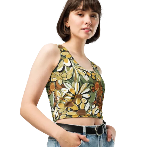 Golden Garden on a Crop Top