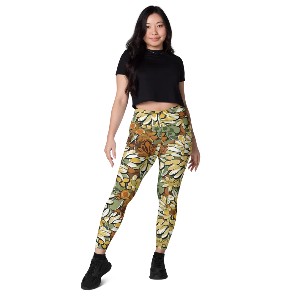 Golden Garden on Leggings with Pockets — Front