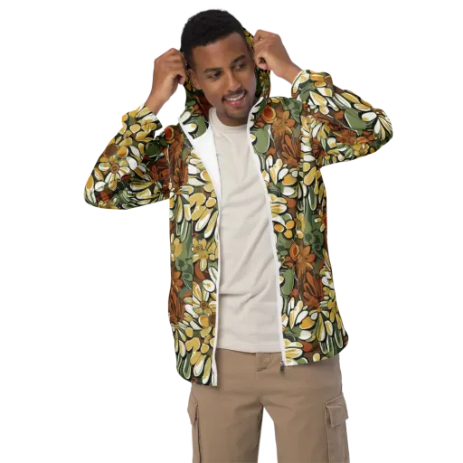 Golden Garden on a Men's Windbreaker