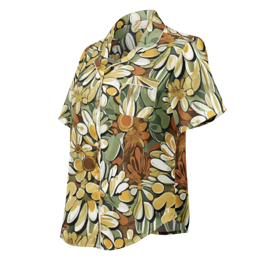 Golden Garden on a Women's Short Sleeve Pajama Top