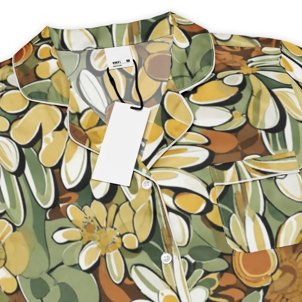 Golden Garden on Women's Short Sleeve Pajama Top — Product details