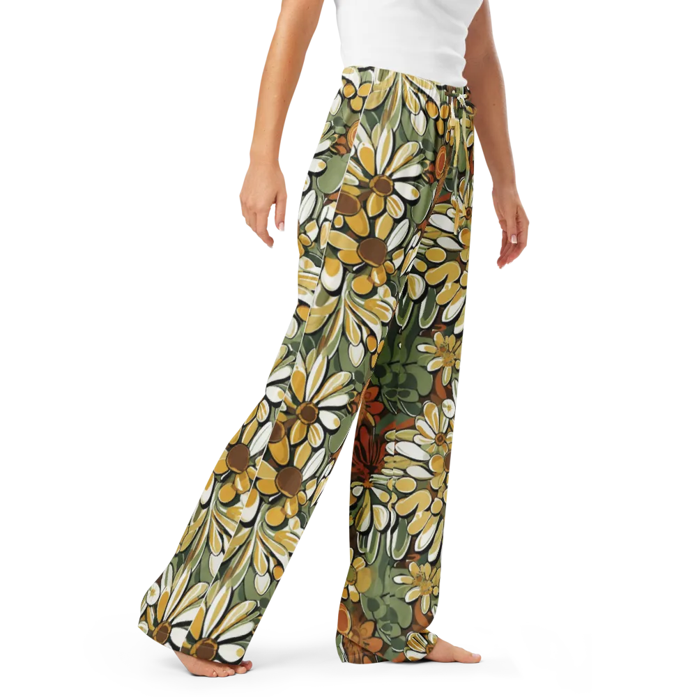 Golden Garden on Women's Pajama Pants — Right Front