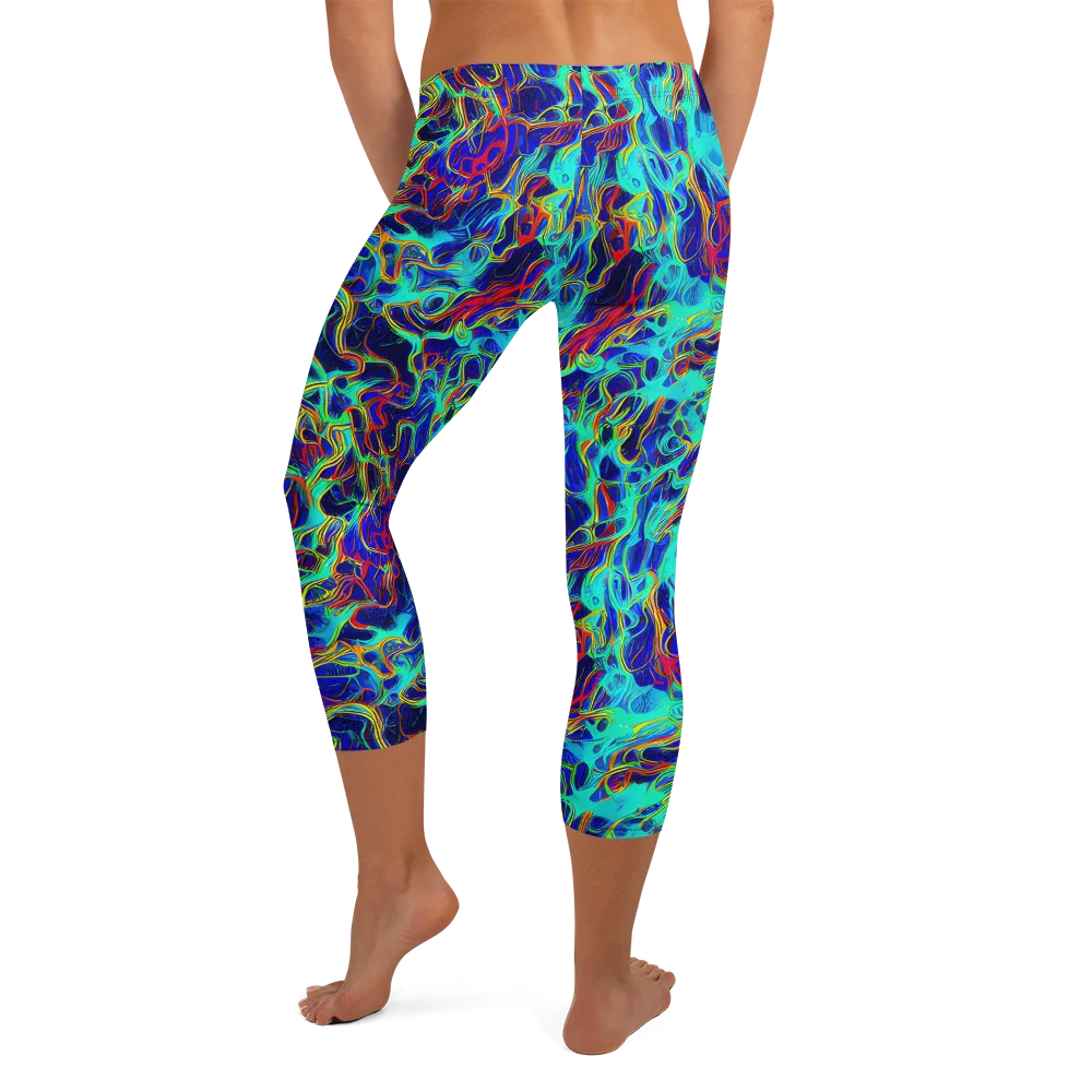 The Electric Deep on Capri Leggings — Back