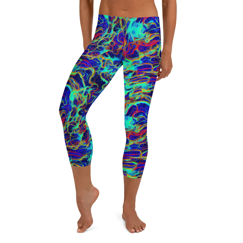 The Electric Deep on Capri Leggings — Front