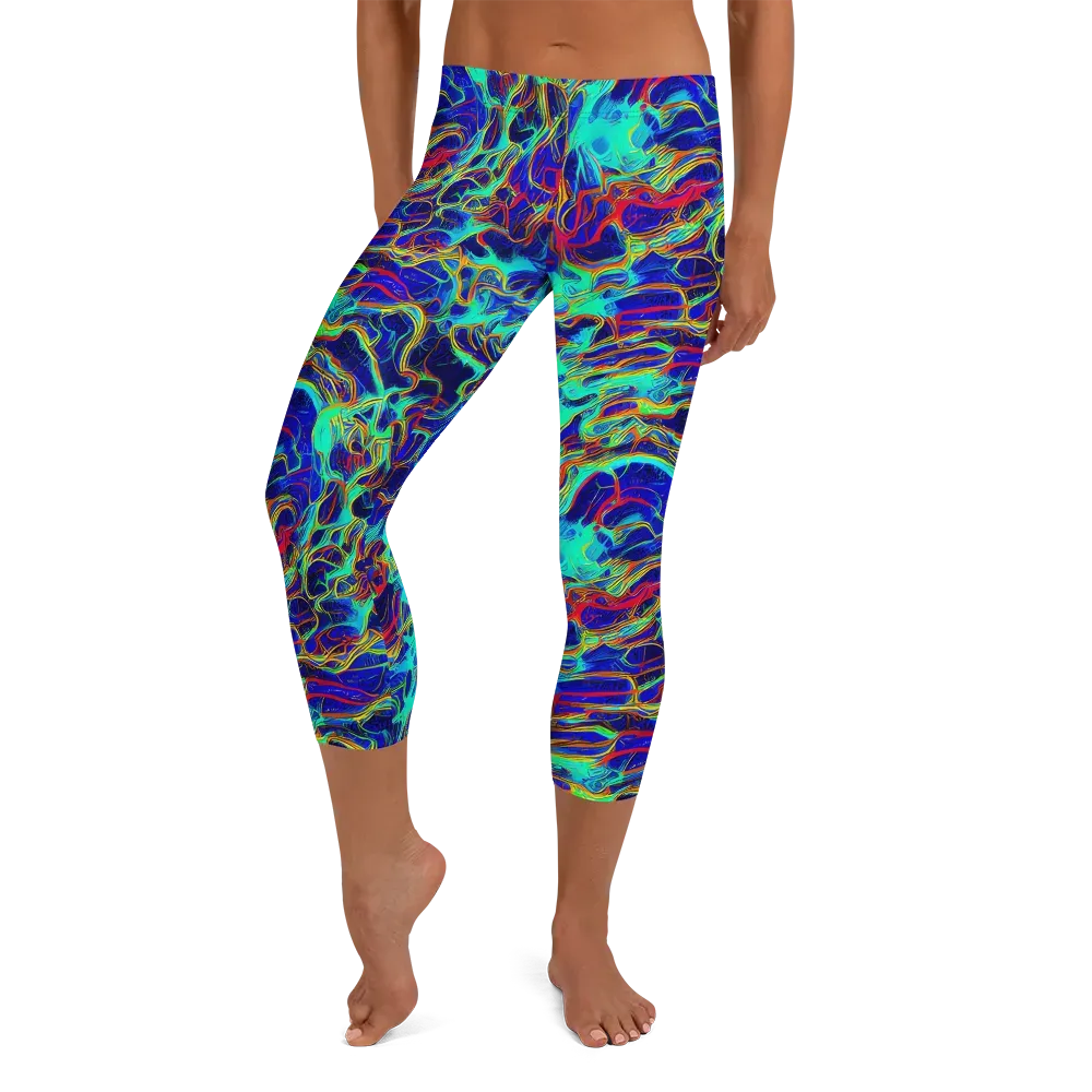 The Electric Deep on Capri Leggings — Front