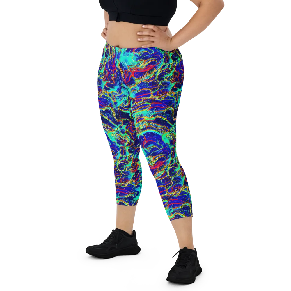 The Electric Deep on Capri Leggings — Front