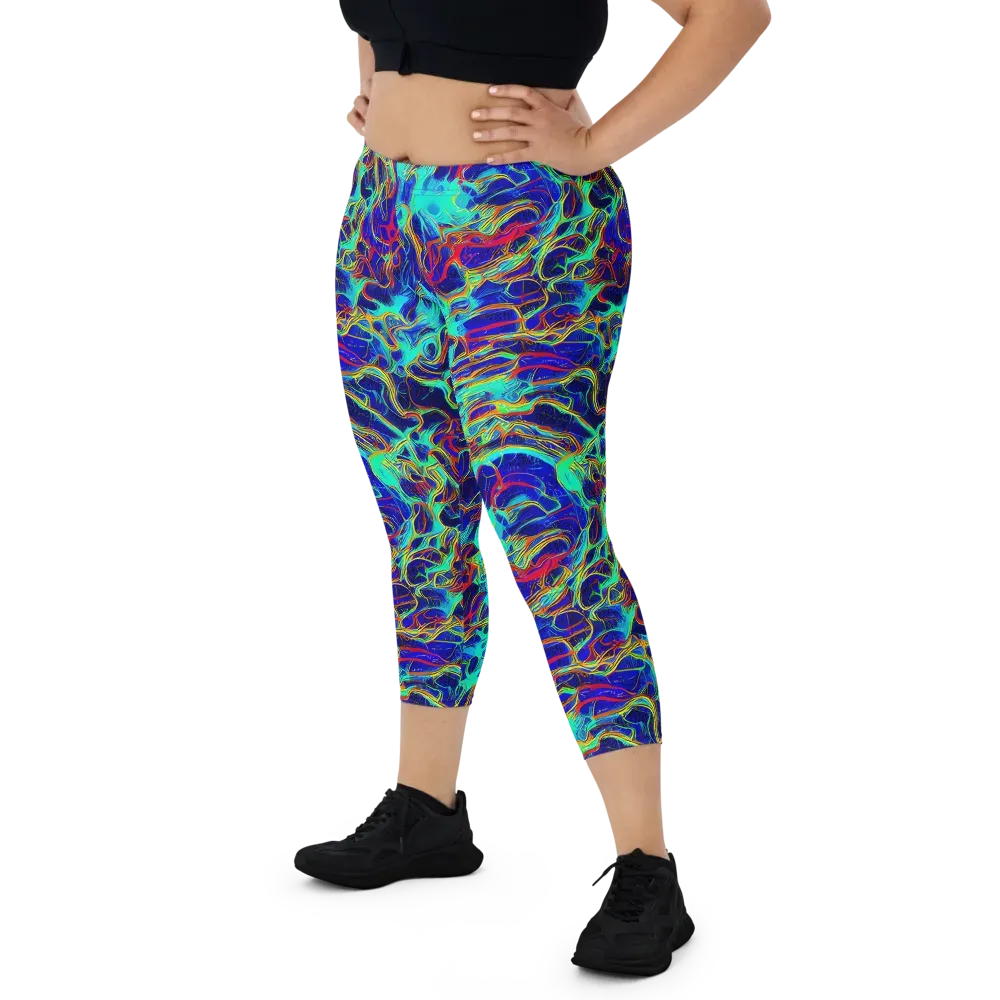 The Electric Deep on Capri Leggings — Front