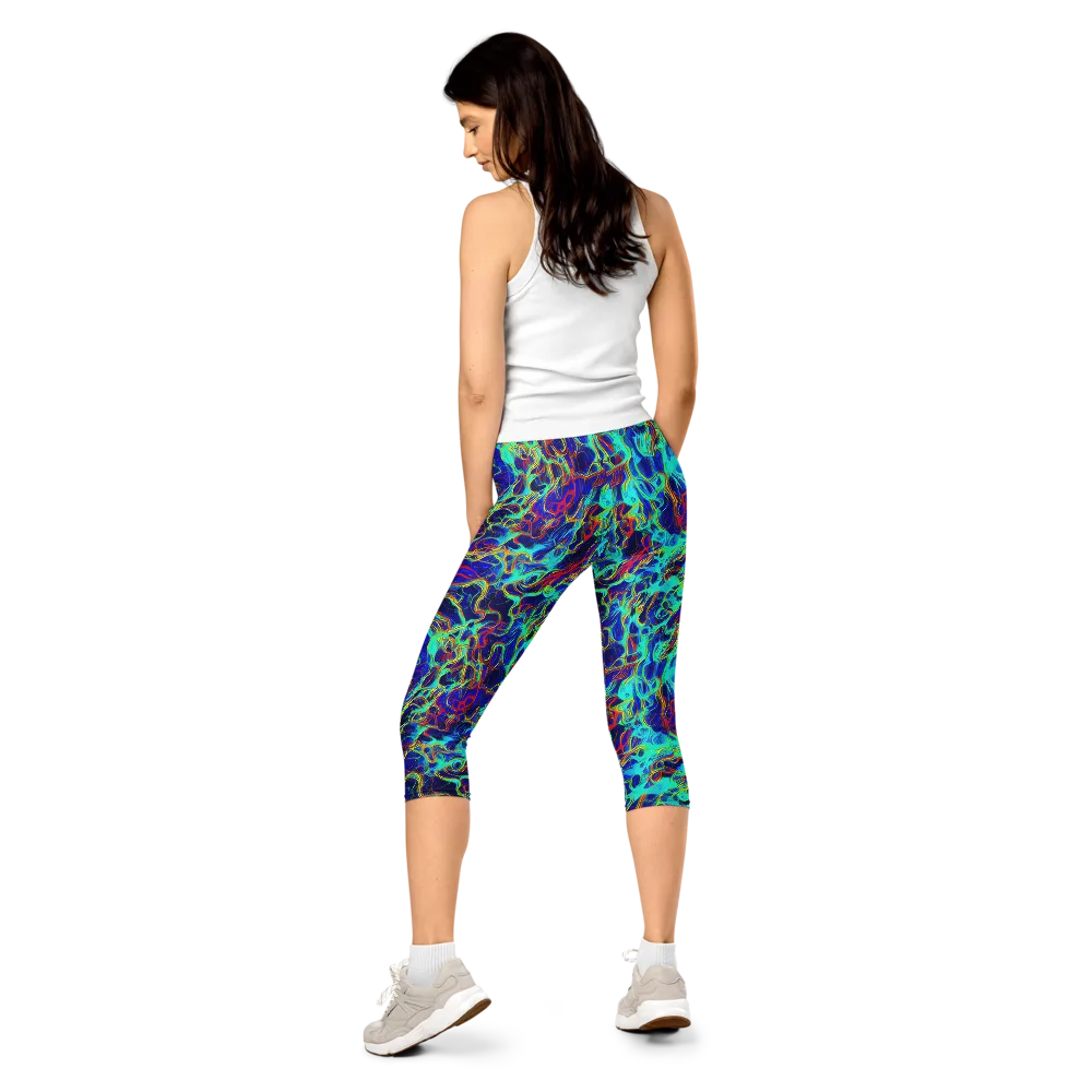 The Electric Deep on Capri Leggings — Back