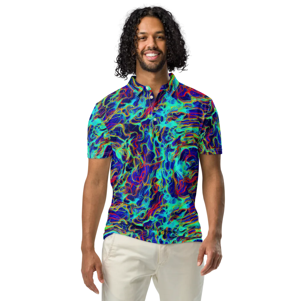 The Electric Deep on Men's Slim Fit Polo Shirt — Front