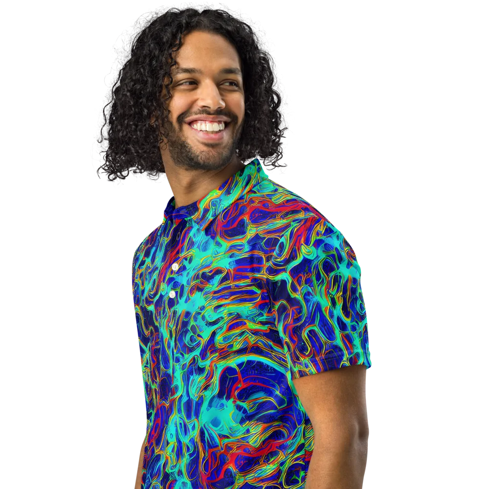 The Electric Deep on Men's Slim Fit Polo Shirt — Left Front