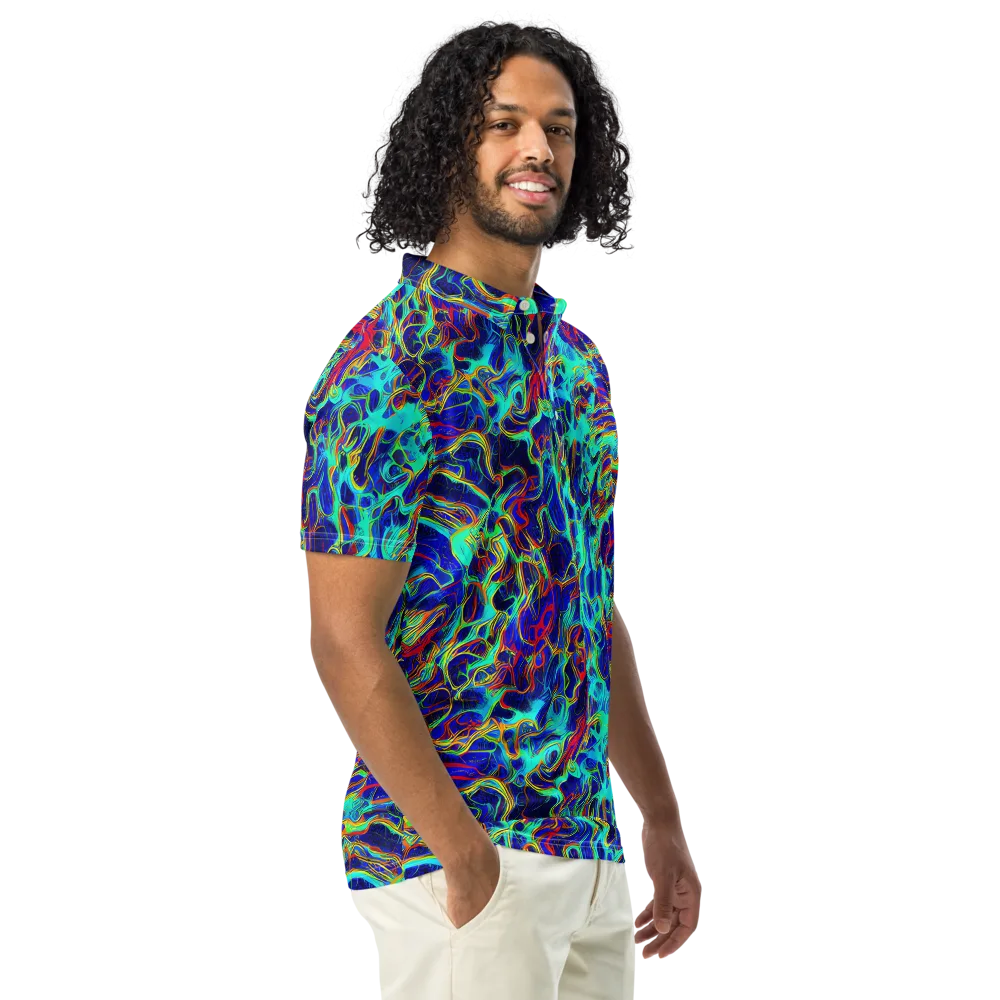The Electric Deep on Men's Slim Fit Polo Shirt — Right Front