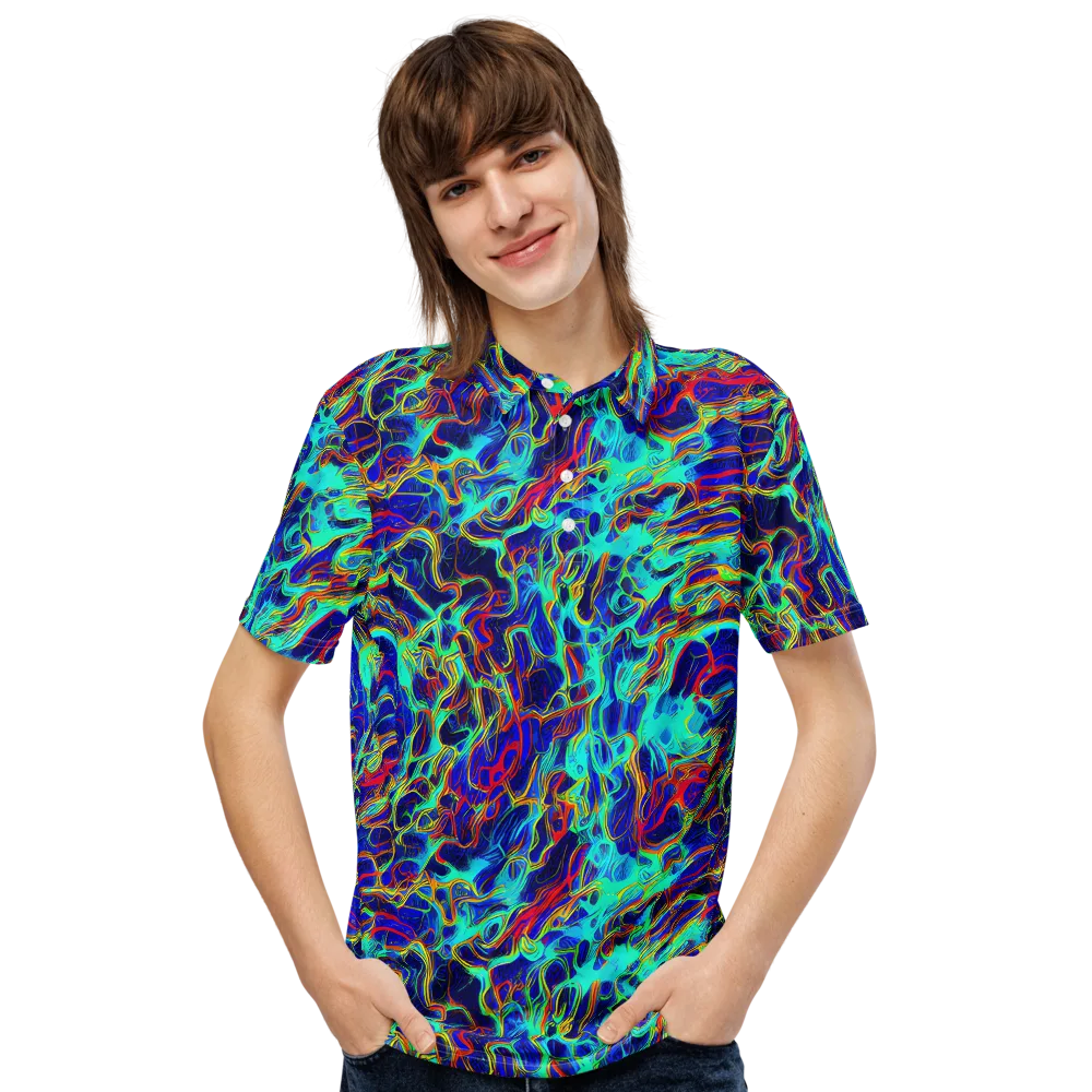 The Electric Deep on Men's Slim Fit Polo Shirt — Front