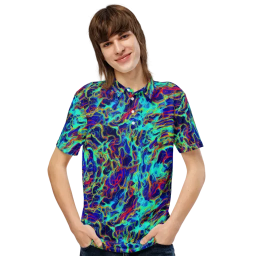 The Electric Deep on a Men's Slim Fit Polo Shirt
