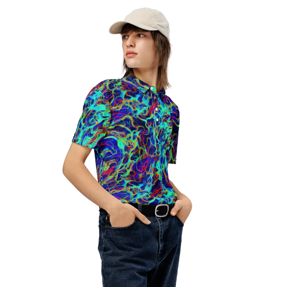 The Electric Deep on Men's Slim Fit Polo Shirt — Right Front