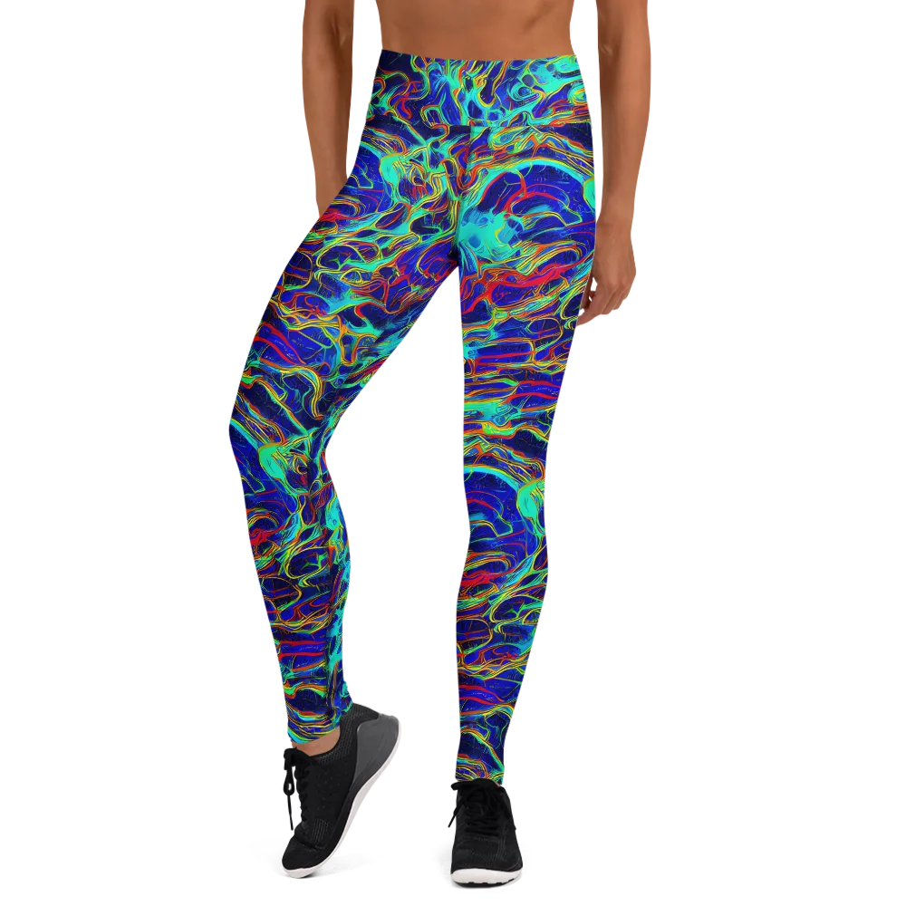 The Electric Deep on Yoga Leggings — Front
