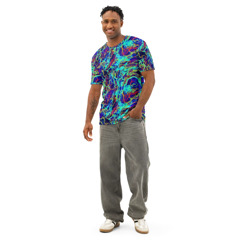 The Electric Deep on Men's Cotton Crew Neck T-Shirt — Front