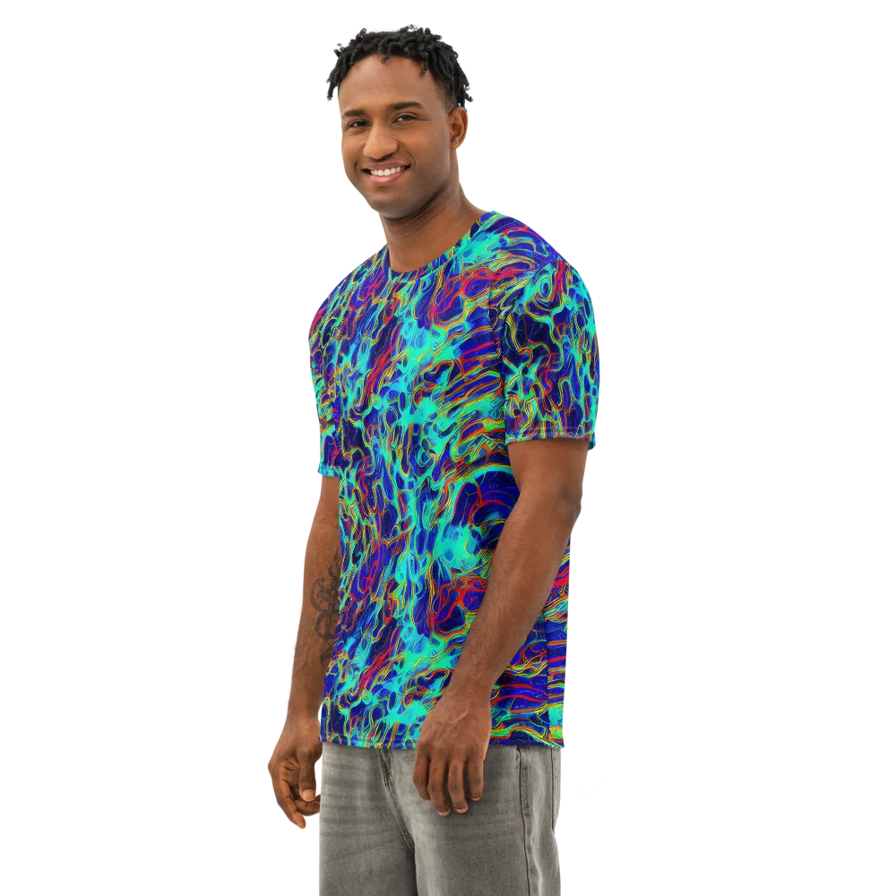 The Electric Deep on Men's Cotton Crew Neck T-Shirt — Left Front