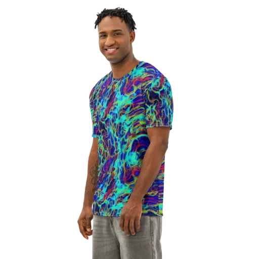 The Electric Deep on a Men's Cotton Crew Neck T-Shirt