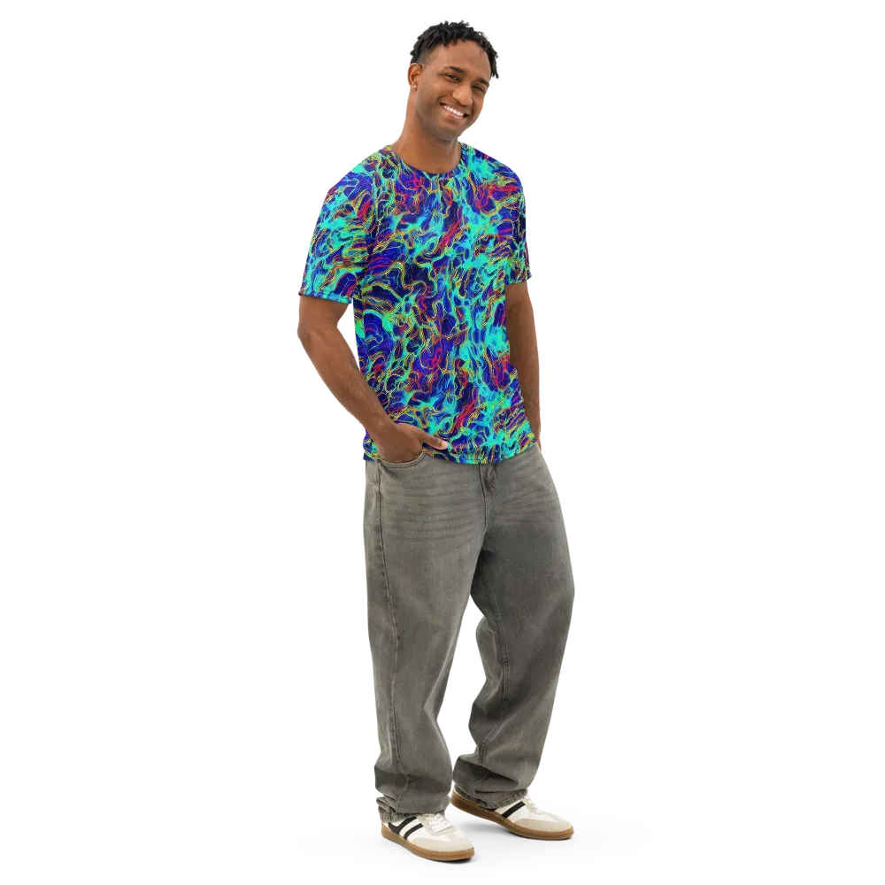 The Electric Deep on Men's Cotton Crew Neck T-Shirt — Right Front