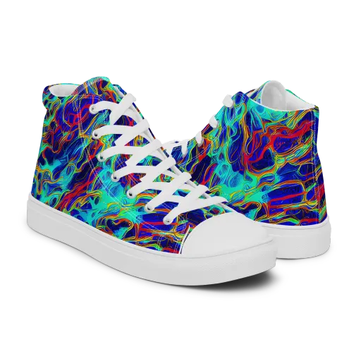 The Electric Deep on a Men's High Top Canvas Shoes