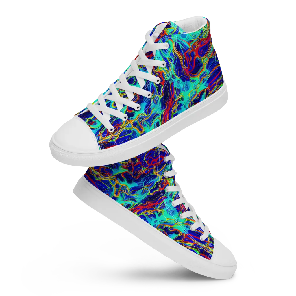 The Electric Deep on Men's High Top Canvas Shoes — Front