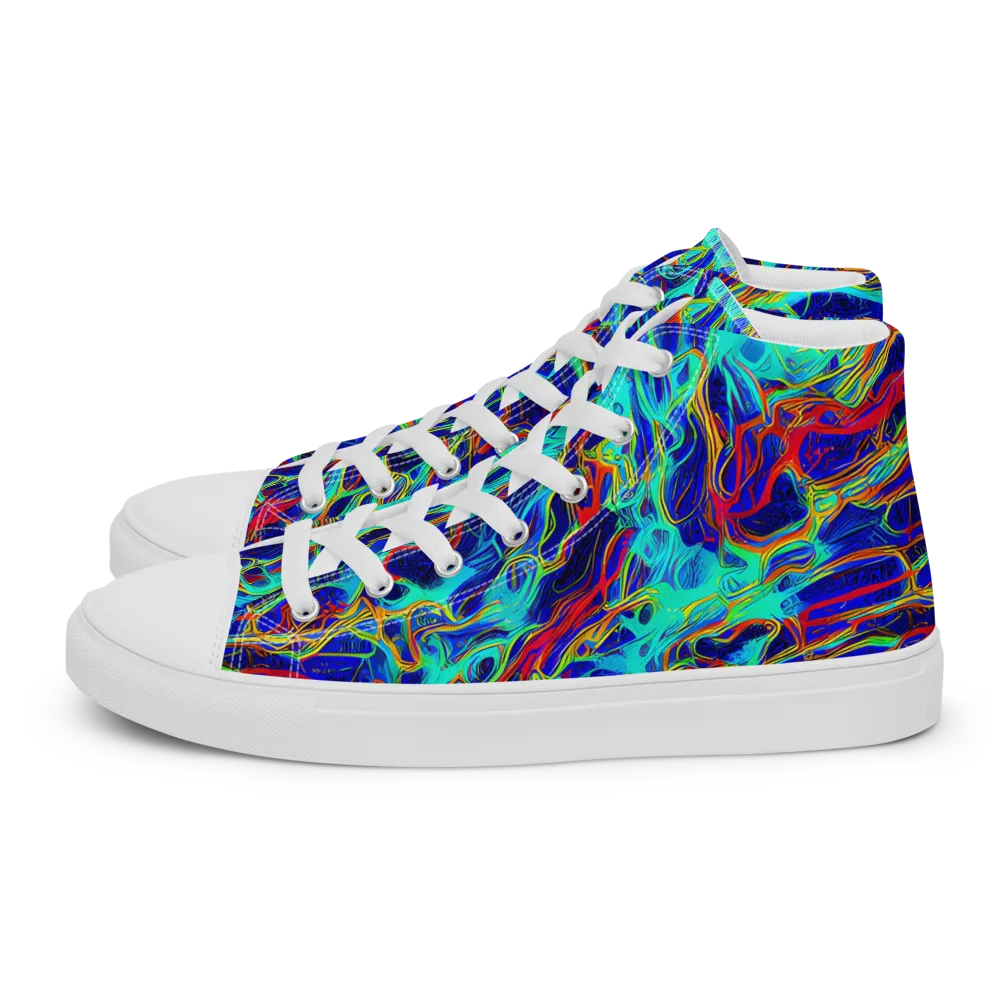The Electric Deep on Women's High Top Canvas Shoes — Left