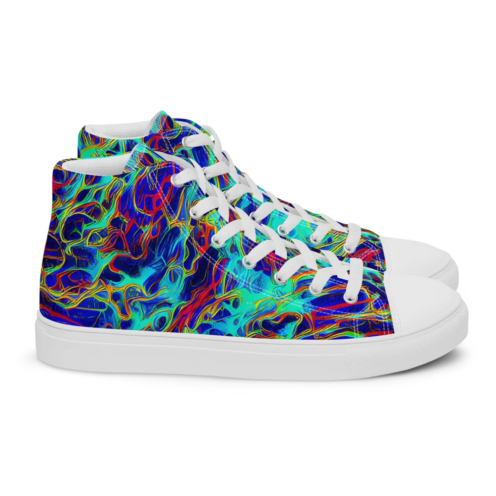 The Electric Deep on Women's High Top Canvas Shoes — Right