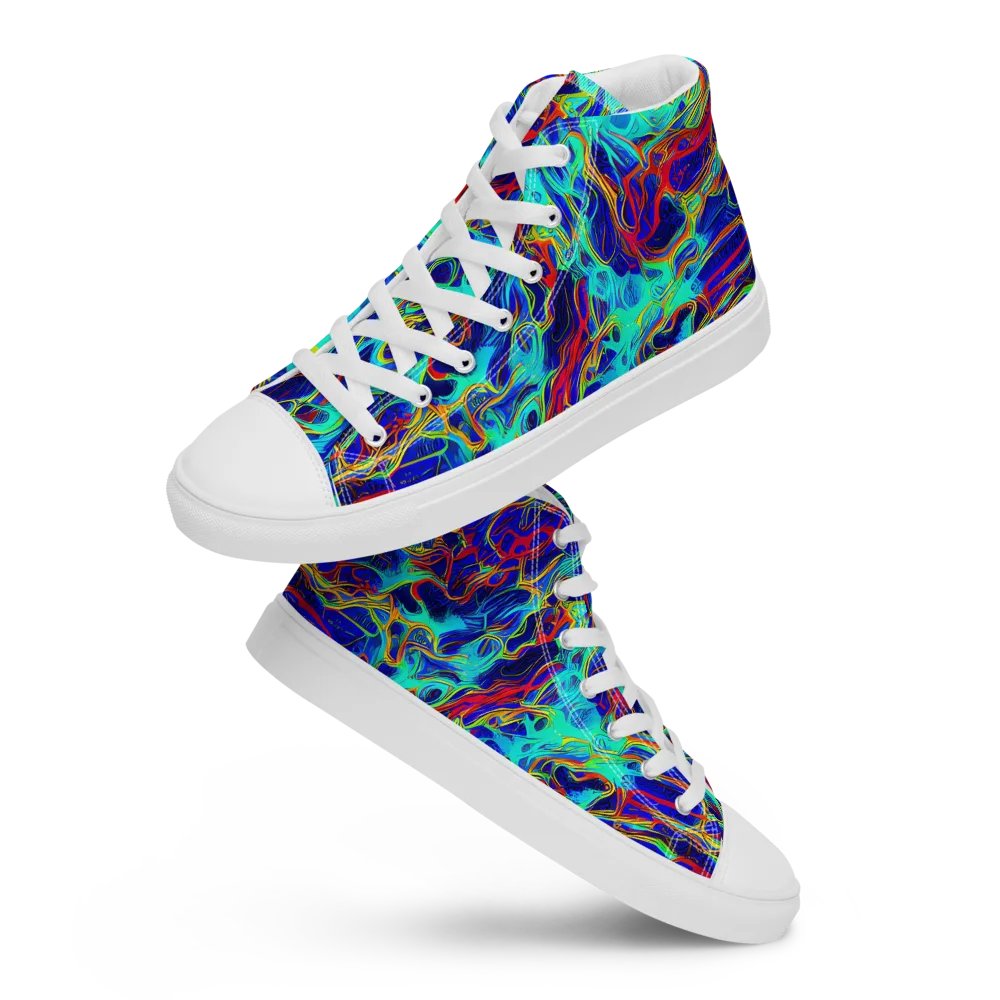The Electric Deep on Women's High Top Canvas Shoes — Front
