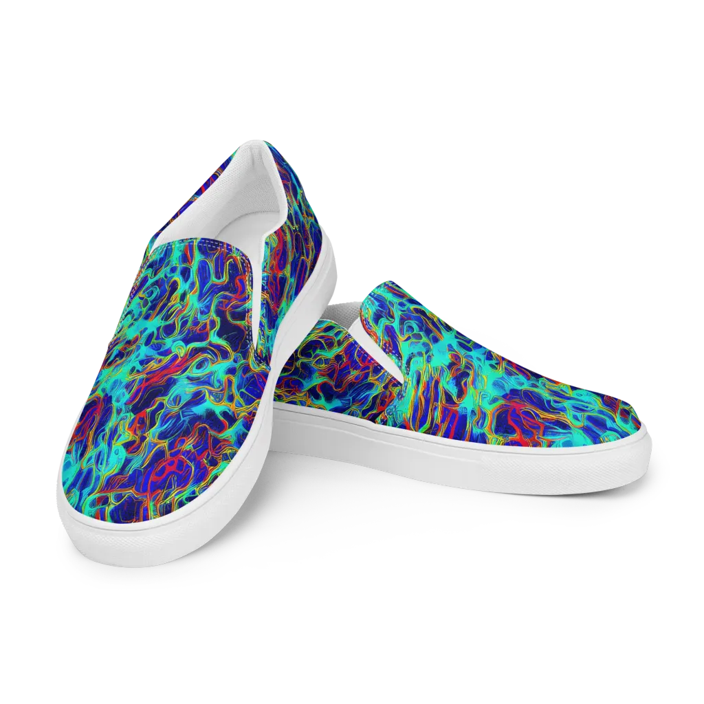 The Electric Deep on Men's Slip-On Canvas Shoes — Left Front