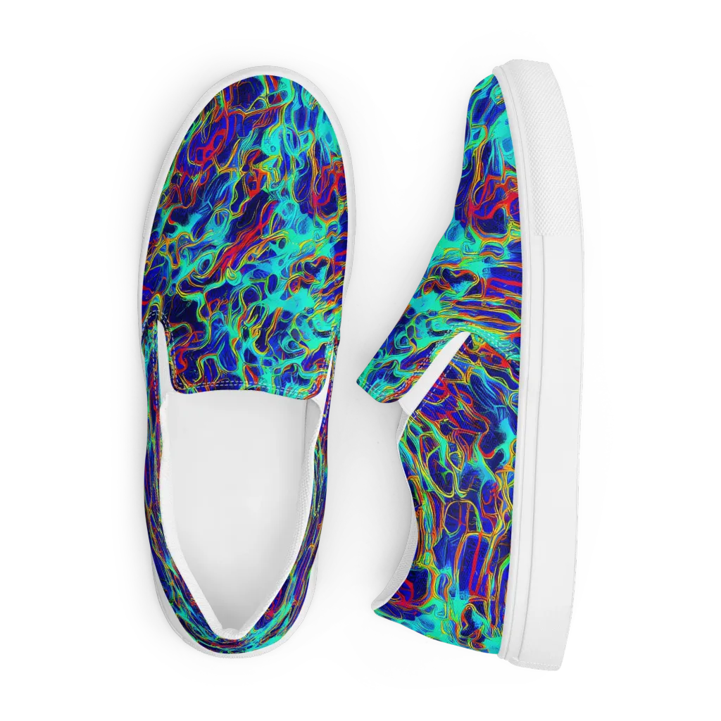 The Electric Deep on Men's Slip-On Canvas Shoes — Front