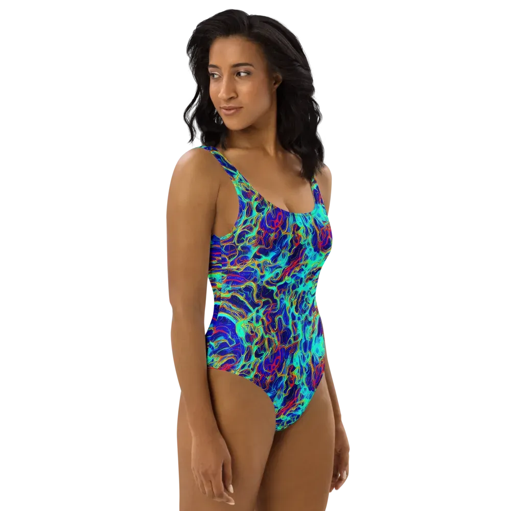 The Electric Deep on One-Piece Swimsuit — Right