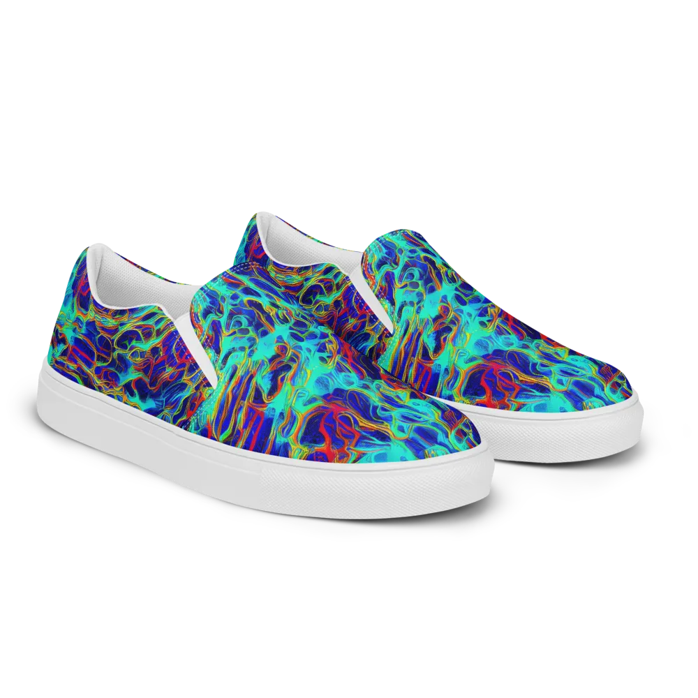 The Electric Deep on Women's Slip-On Canvas Shoes — Right Front