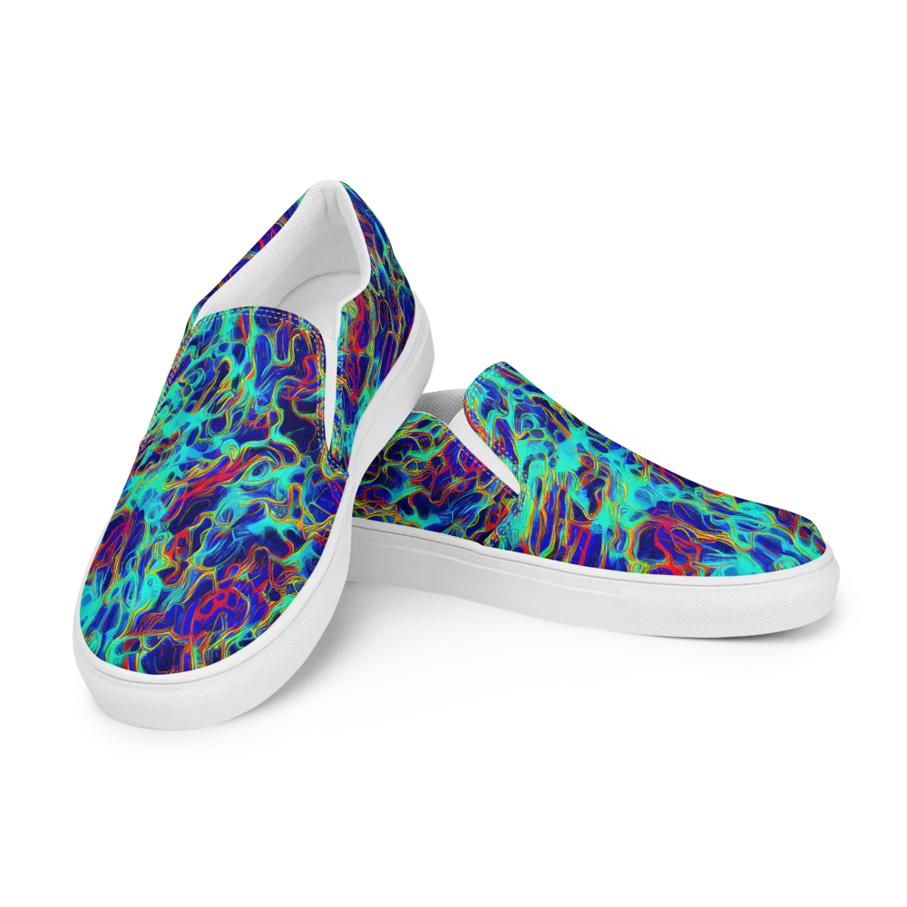 The Electric Deep on Women's Slip-On Canvas Shoes — Left Front