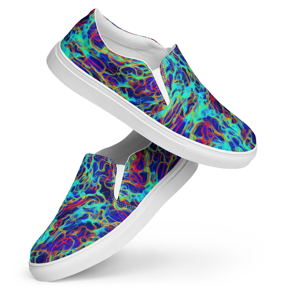 The Electric Deep on Women's Slip-On Canvas Shoes — Front