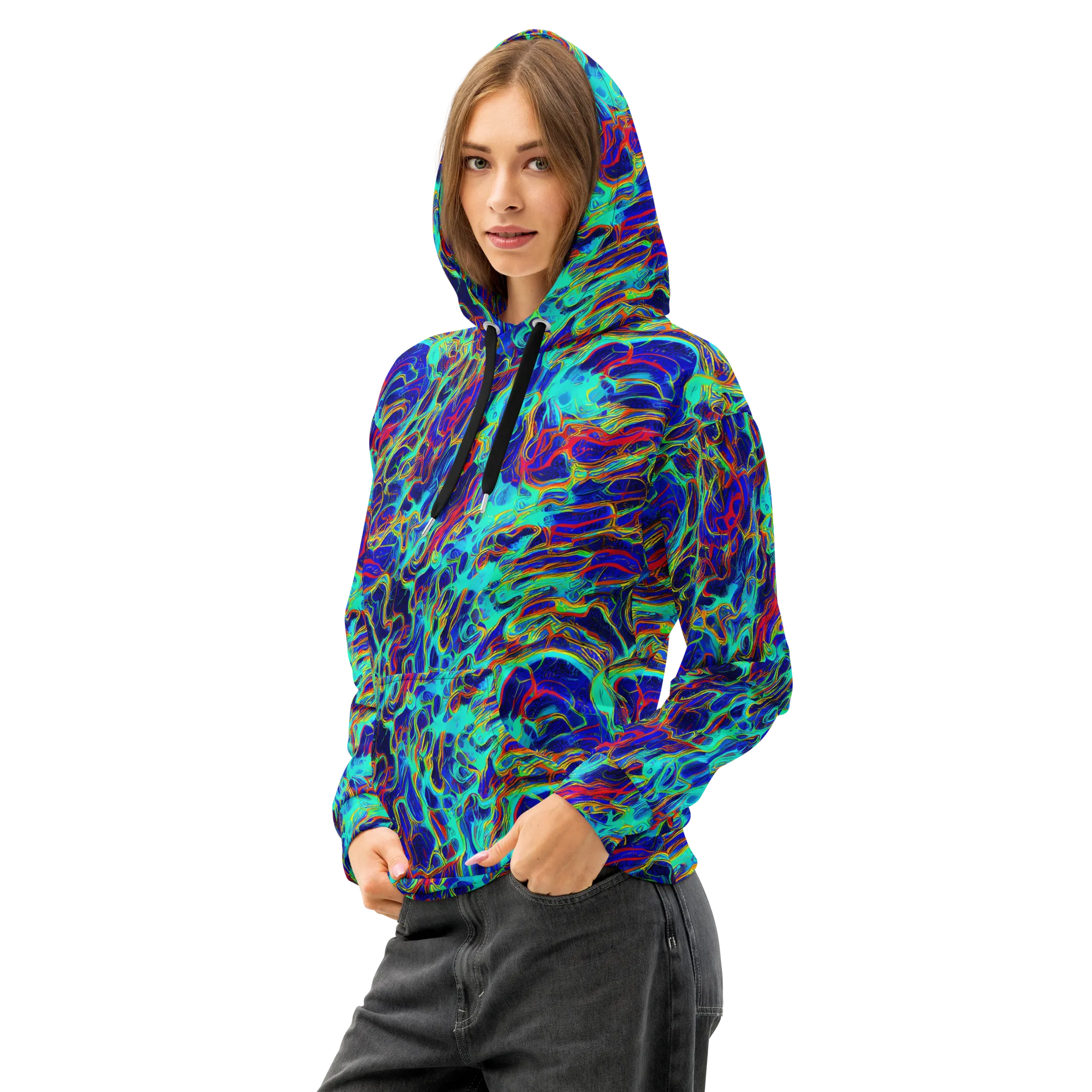The Electric Deep on Cotton Hoodie — Left Front