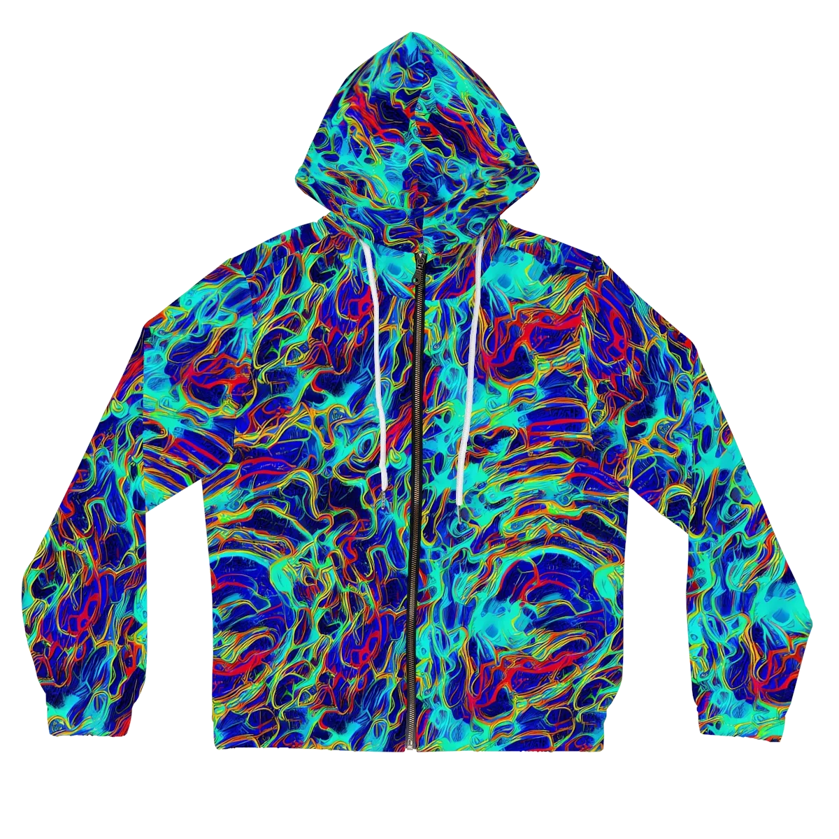 The Electric Deep on Women's Full-Zip Hoodie — Front