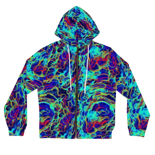 The Electric Deep on a Women's Full-Zip Hoodie