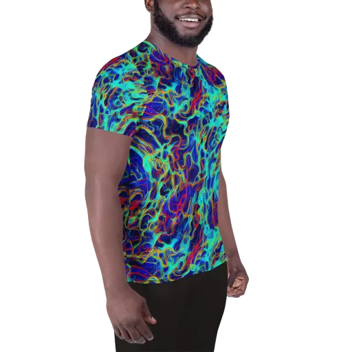 The Electric Deep on a Men's Athletic T-Shirt