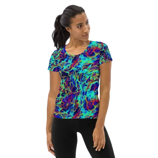 The Electric Deep on a Women's Athletic T-Shirt